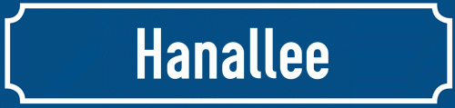 Straßenschild Hanallee