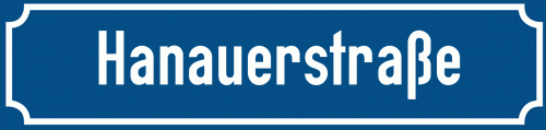 Straßenschild Hanauerstraße zum kostenlosen Download