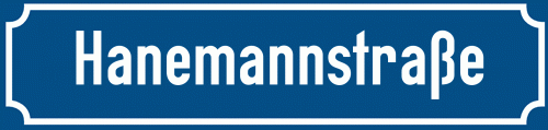 Straßenschild Hanemannstraße