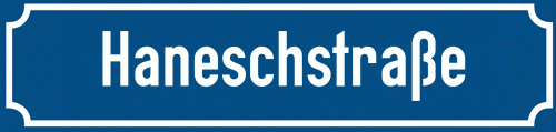 Straßenschild Haneschstraße