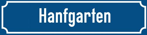 Straßenschild Hanfgarten zum kostenlosen Download