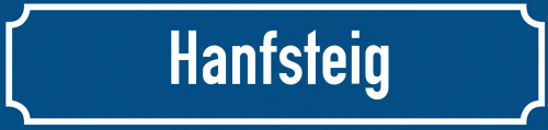 Straßenschild Hanfsteig