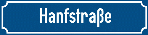 Straßenschild Hanfstraße