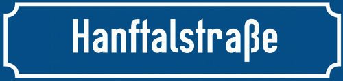 Straßenschild Hanftalstraße