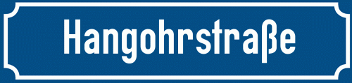 Straßenschild Hangohrstraße zum kostenlosen Download
