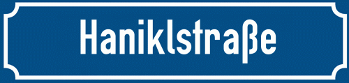 Straßenschild Haniklstraße