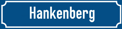 Straßenschild Hankenberg