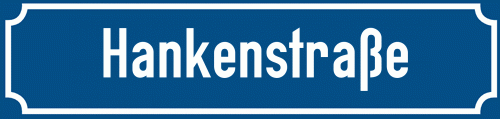 Straßenschild Hankenstraße
