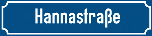 Straßenschild Hannastraße