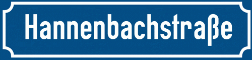 Straßenschild Hannenbachstraße zum kostenlosen Download