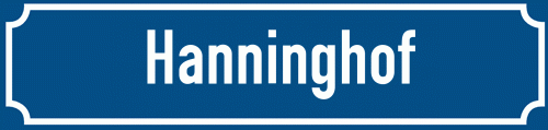 Straßenschild Hanninghof