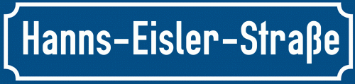 Straßenschild Hanns-Eisler-Straße zum kostenlosen Download