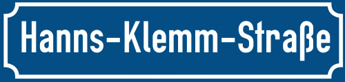 Straßenschild Hanns-Klemm-Straße