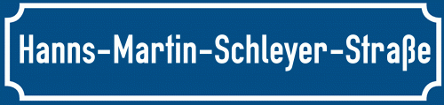 Straßenschild Hanns-Martin-Schleyer-Straße