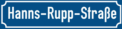 Straßenschild Hanns-Rupp-Straße