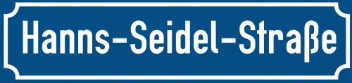 Straßenschild Hanns-Seidel-Straße