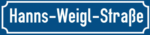 Straßenschild Hanns-Weigl-Straße