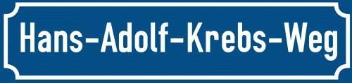 Straßenschild Hans-Adolf-Krebs-Weg
