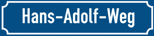 Straßenschild Hans-Adolf-Weg