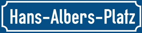 Straßenschild Hans-Albers-Platz
