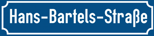 Straßenschild Hans-Bartels-Straße