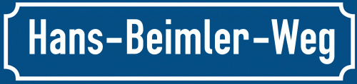 Straßenschild Hans-Beimler-Weg
