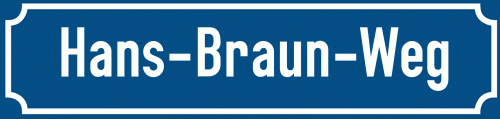 Straßenschild Hans-Braun-Weg