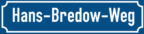 Straßenschild Hans-Bredow-Weg