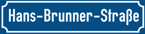 Straßenschild Hans-Brunner-Straße zum kostenlosen Download