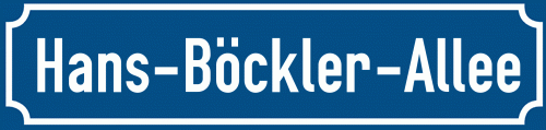 Straßenschild Hans-Böckler-Allee