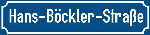 Straßenschild Hans-Böckler-Straße zum kostenlosen Download