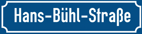 Straßenschild Hans-Bühl-Straße