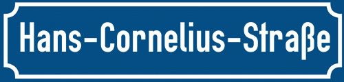 Straßenschild Hans-Cornelius-Straße