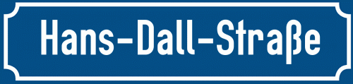 Straßenschild Hans-Dall-Straße