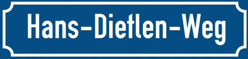 Straßenschild Hans-Dietlen-Weg zum kostenlosen Download