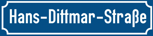 Straßenschild Hans-Dittmar-Straße