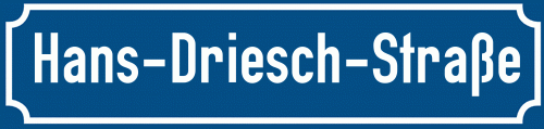 Straßenschild Hans-Driesch-Straße