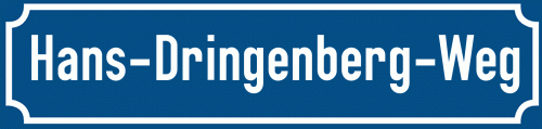 Straßenschild Hans-Dringenberg-Weg