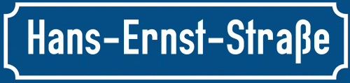 Straßenschild Hans-Ernst-Straße