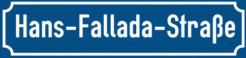 Straßenschild Hans-Fallada-Straße