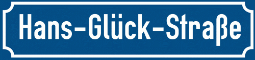 Straßenschild Hans-Glück-Straße