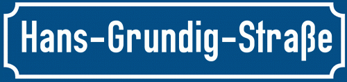 Straßenschild Hans-Grundig-Straße
