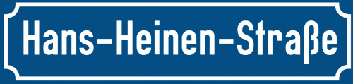 Straßenschild Hans-Heinen-Straße zum kostenlosen Download