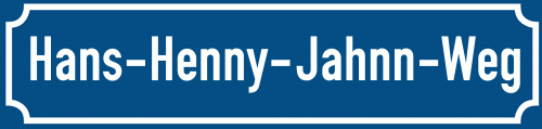 Straßenschild Hans-Henny-Jahnn-Weg