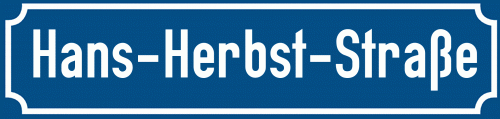 Straßenschild Hans-Herbst-Straße