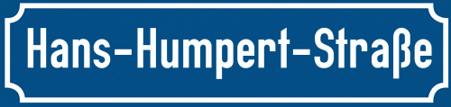 Straßenschild Hans-Humpert-Straße