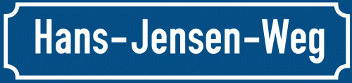 Straßenschild Hans-Jensen-Weg