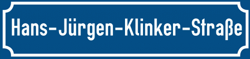 Straßenschild Hans-Jürgen-Klinker-Straße