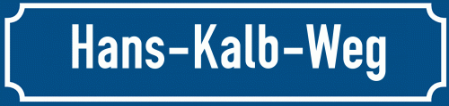 Straßenschild Hans-Kalb-Weg zum kostenlosen Download
