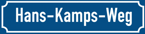 Straßenschild Hans-Kamps-Weg